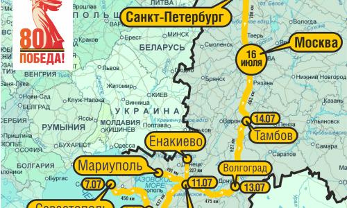Мотопробег Сочи-Выборг, Южная колонна.
