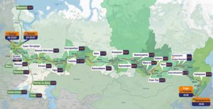 Карта летнего мотопробега Владивосток (о. Русский)-Выборг